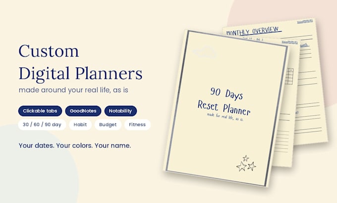 design a digital planner for goodnotes and notability