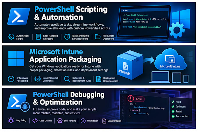write custom powershell scripts to automate your IT tasks