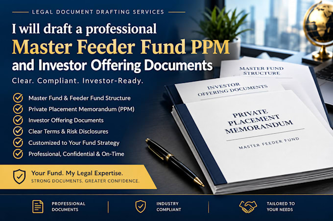 draft a professional master feeder fund ppm and investor offering documents