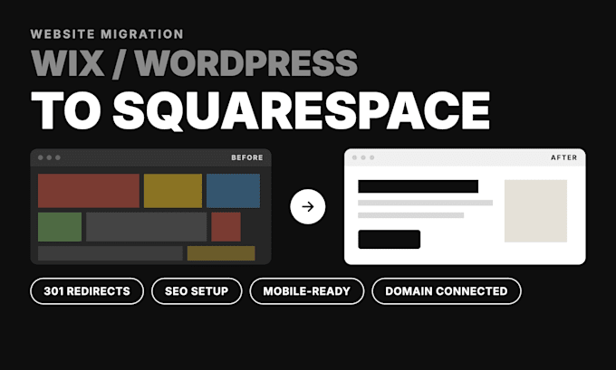 migrate your wix or wordpress website to squarespace