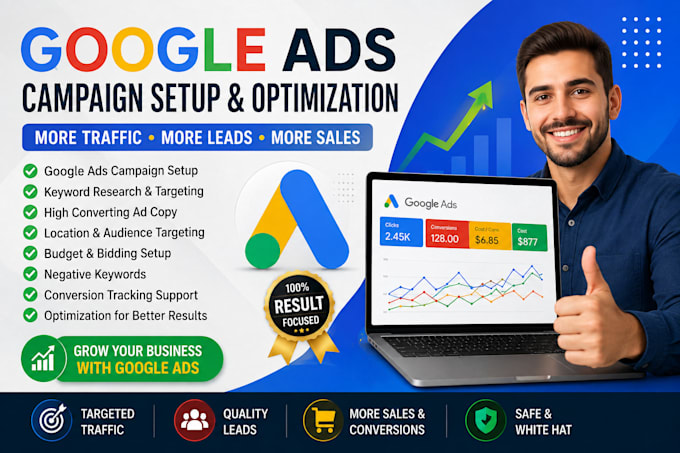 set up and manage google ads campaigns as a PPC expert