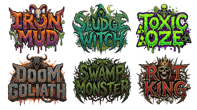 design a dark doom metal band logo