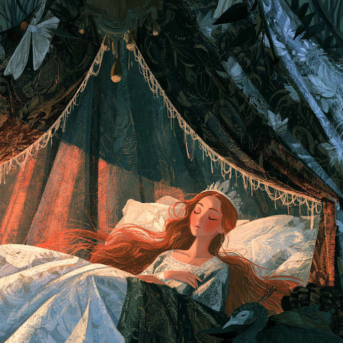 draw a magical fairy tales illustration