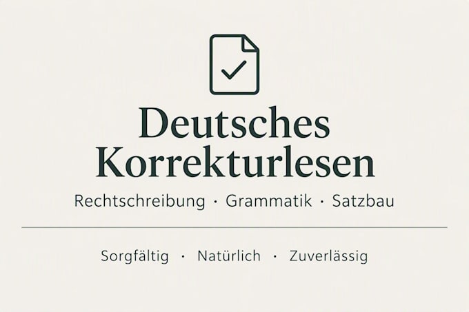 proofread your german text for grammar, spelling and punctuation