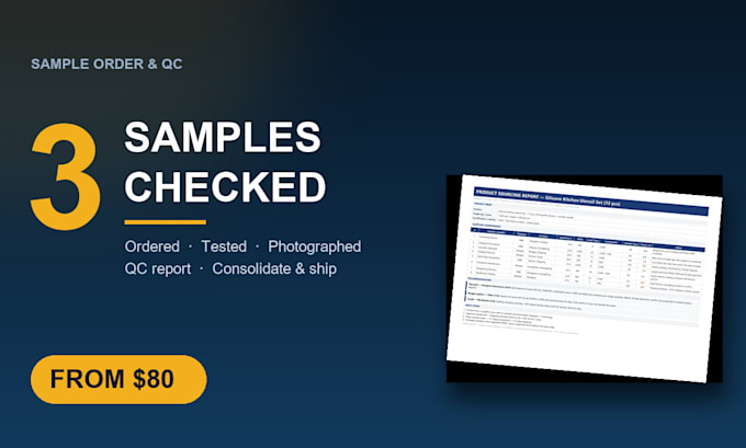 order and quality check your samples from chinese suppliers in 7 days