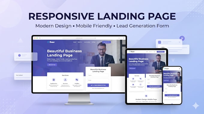 create a responsive landing page with a lead generation form