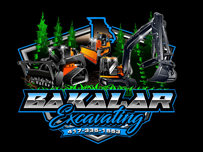 do lovely excavator, skid steer and forestry mulching logo