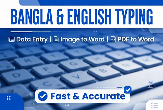 do bangla english typing and data entry