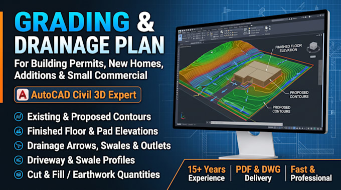 civil engineer, drainage plan, grading erosion control, floor plan