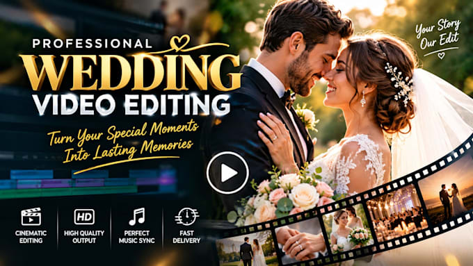 edit cinematic wedding videos, highlights, wedding films