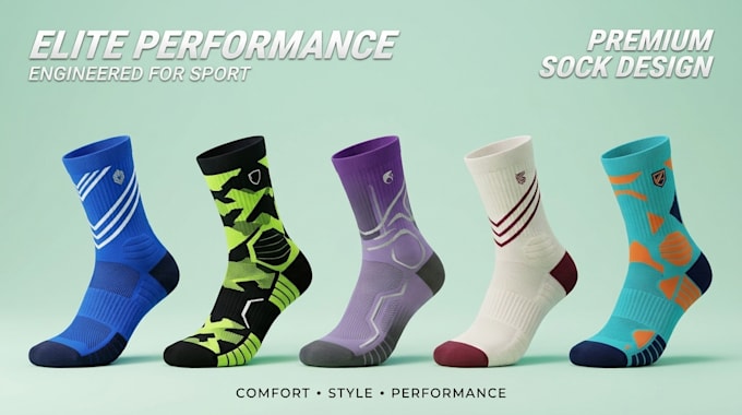 design unique 3d socks model, 3d glove design, socks mockup and rendering