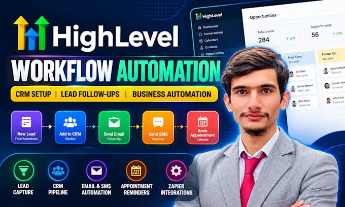 set up gohighlevel workflows and follow up automation
