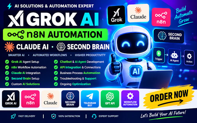 setup grok ai n8n ai claude automation secondbrain
