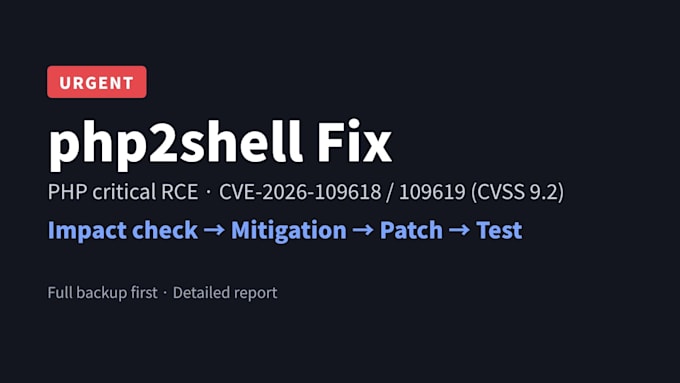 fix php2shell PHP vulnerability with an emergency patch and mitigation