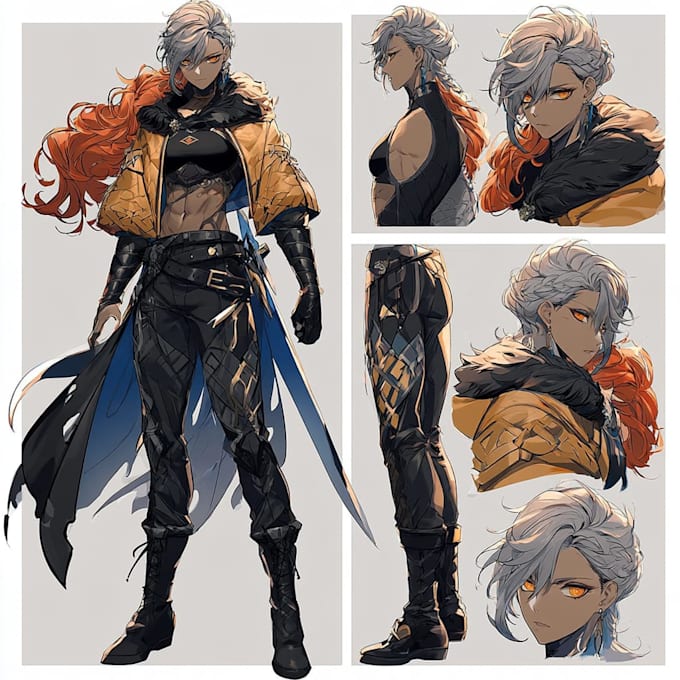 make a character sheet with a unique art style