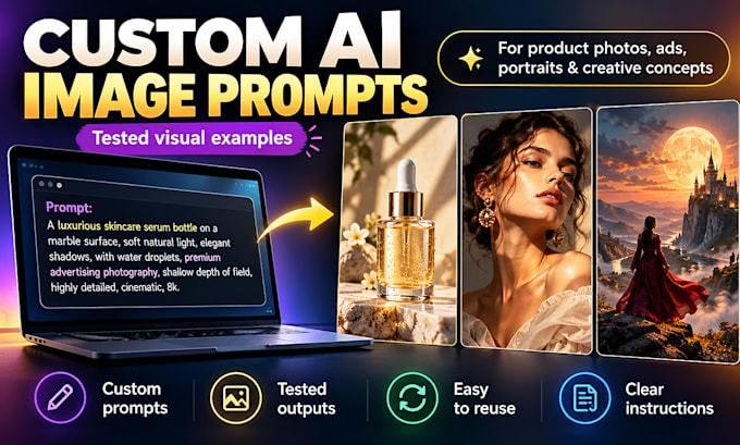 create custom ai image prompts with tested visual examples