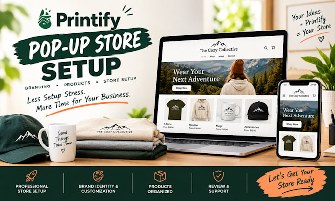build premium printify popup store and setup your store