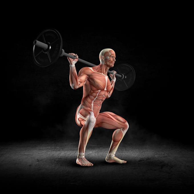 create 3d gym workout and fitness animations