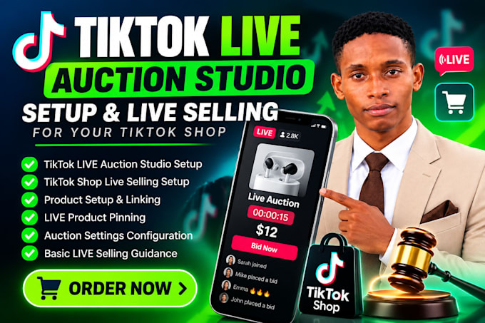 setup live auction studio and live selling for tiktok shop