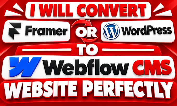 convert framer or wordpress to webflow cms website perfectly