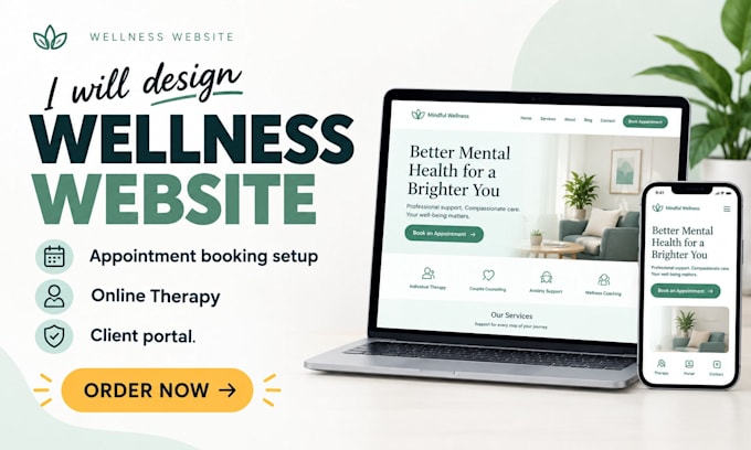 wellness website mental health website wellness appointment booking website