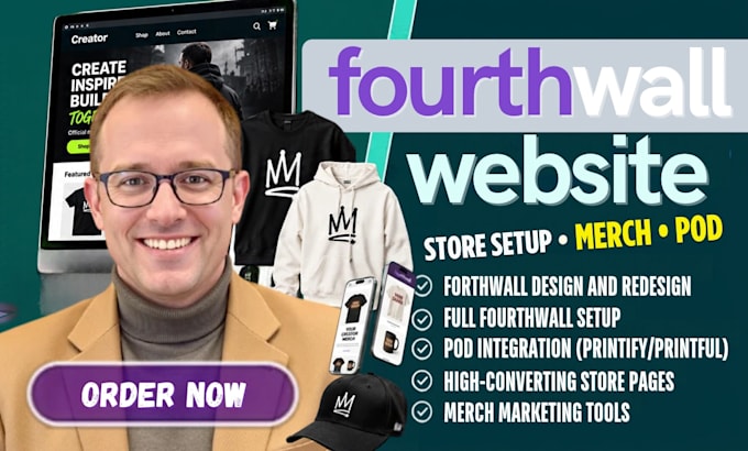 setup fourth wall store design fourthwall website redesign fourth wall pod merch