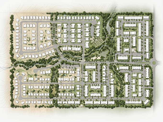 create 2d site plans, plot layouts, master plans and land development plans
