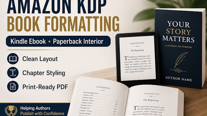 format your amazon KDP ebook and paperback interior