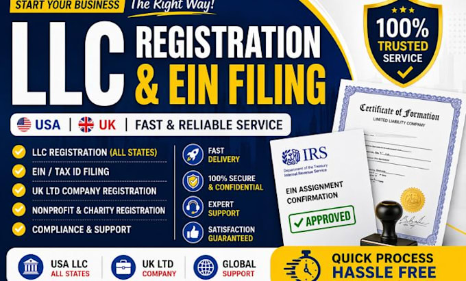 assist with US ein application irs tax id llc ein business ein