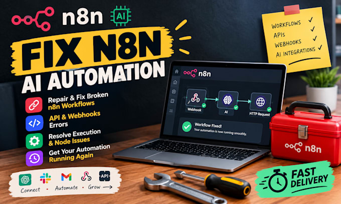 repair and fix broken n8n ai automation workflows api and webhooks errors