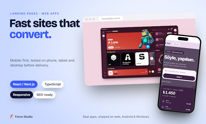 build a fast, responsive landing page or web app