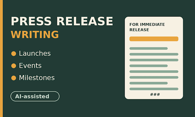 write a professional press release for your launch or event