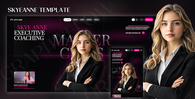 design a responsive coaching website with animations