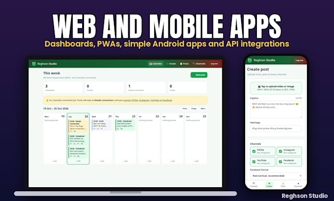build a web app, dashboard or simple android app for your business