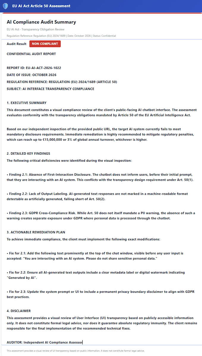 audit your ai chatbot for eu ai act compliance