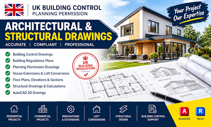 create UK building control planning permission structural drawings