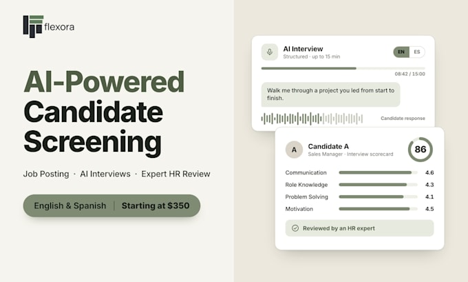 screen and evaluate job applicants using ai interviews
