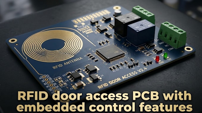 design rfid door access pcb with embedded control features
