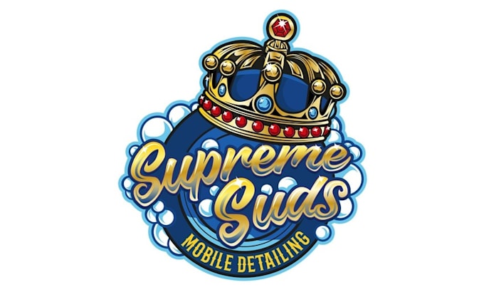 design mobile detailing shop bubbles logo