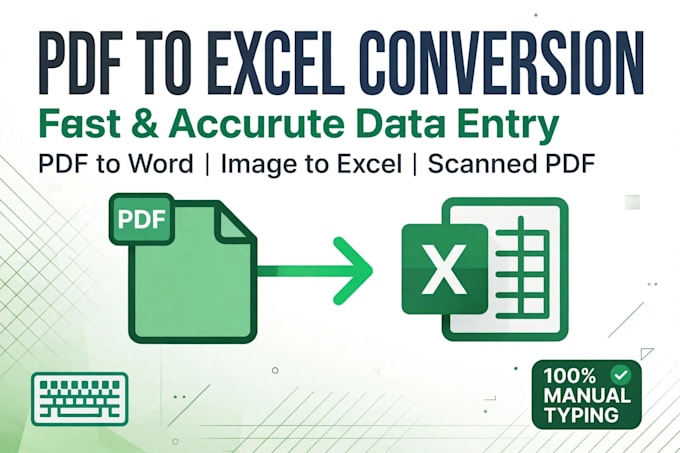 50 pages pdf to excel word, copy paste and web research in 24h