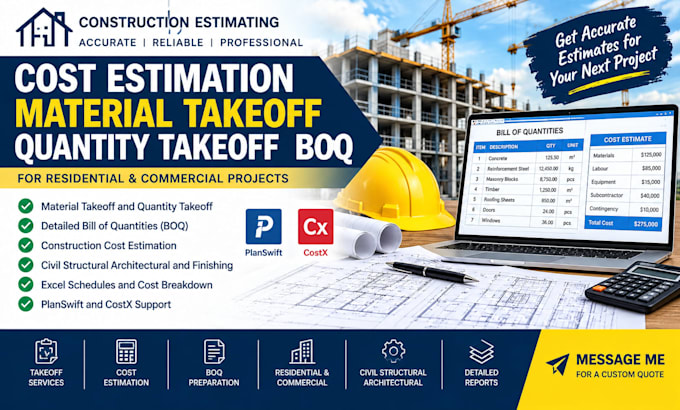 do construction cost estimation material takeoff quantity takeoff boq