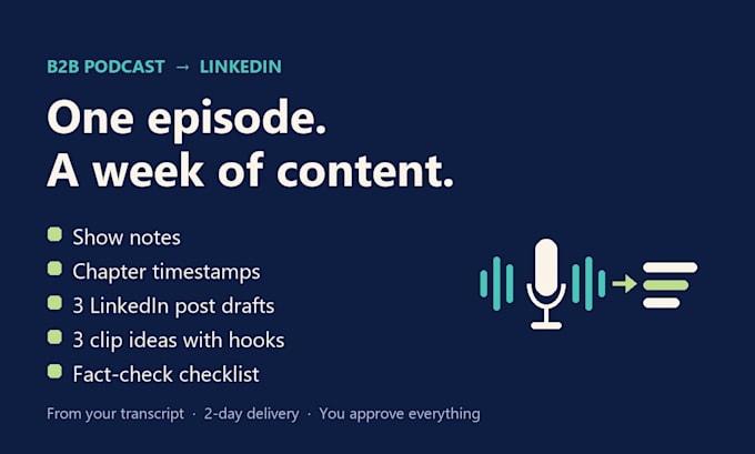 turn your b2b podcast transcript into linkedin content