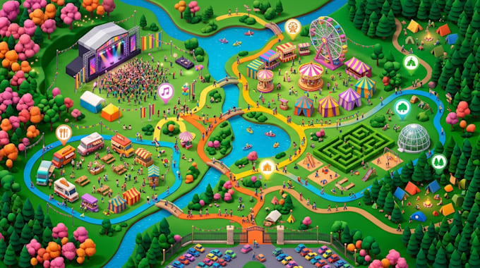 create park navigation map , visitor location map wayfinding map svg