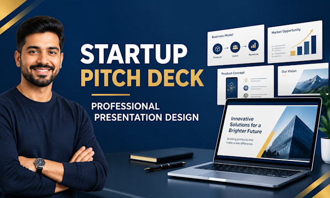 design a professional startup pitch deck in powerpoint