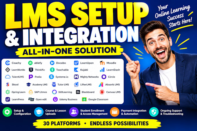 set up coachy ablefy docebo, and learnupon lms platforms