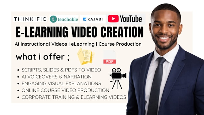 do elearning video production ai instructional video motion graphics, clipchamps