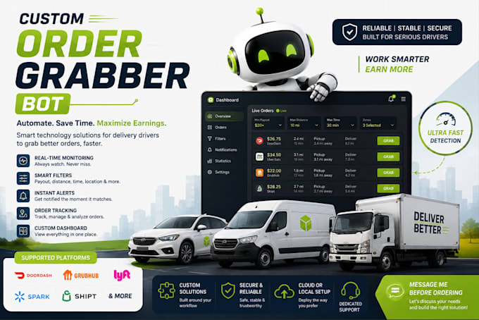code customer order grabber bot, instant offer bot, whole food bot
