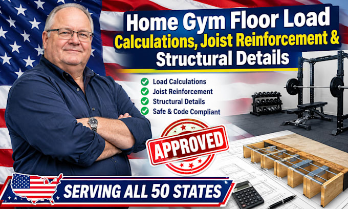 home gym floor load calculations, joist reinforcement structural details