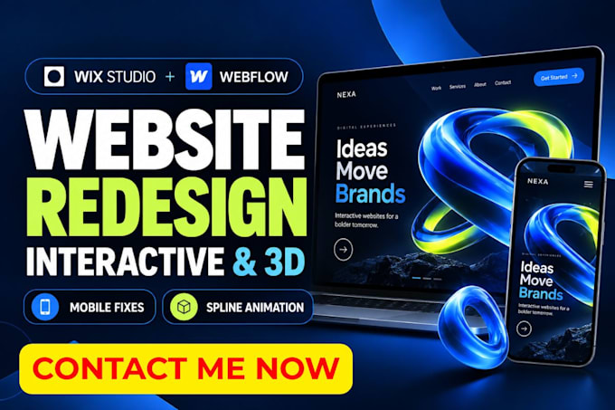 develop interactive wix 3d animated webflow websites framer expert shopify code