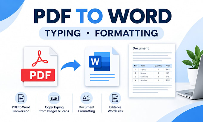 convert PDF to word, type documents, and format files